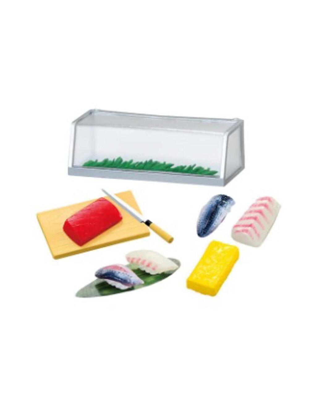1:6 Scale Re-ment Japanese Mini Set, Sushi Restaurant, Cutting Board and Knife